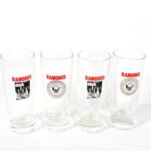 Vintage Y2K The Ramones Punk Band Shooter Shot Glass Drinkware Set of 4